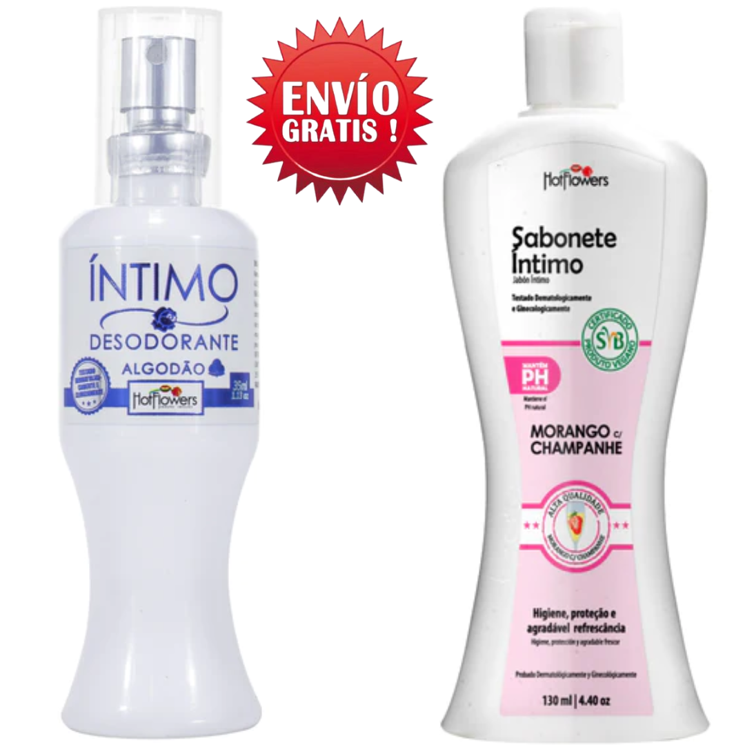 Kit Jabon Y Desodorante Intimo Unisex Algodon Hotflower